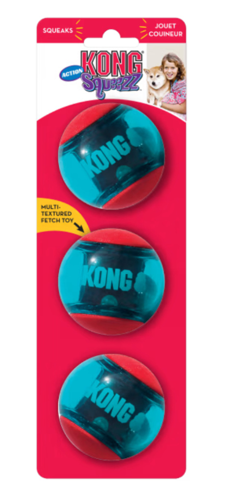 Hovedbilde KONG Squeezz Action Ball M 3pk