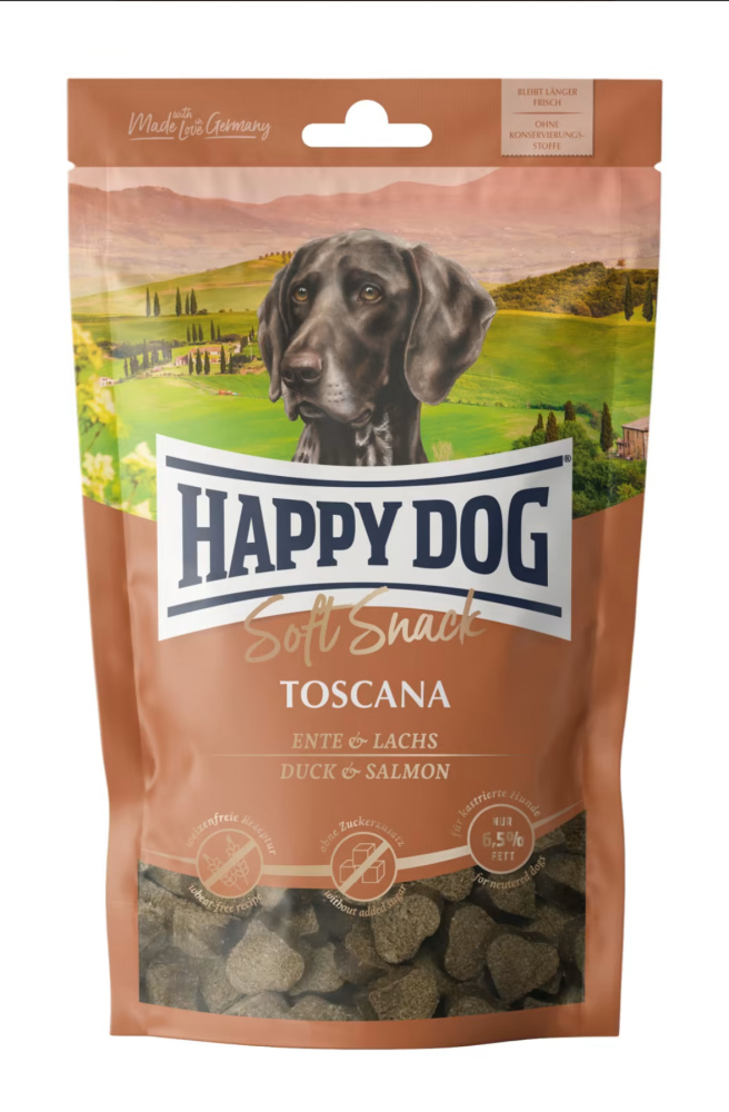 Hovedbilde Happy Dog Soft Snack Toscana (And & Laks) 100g